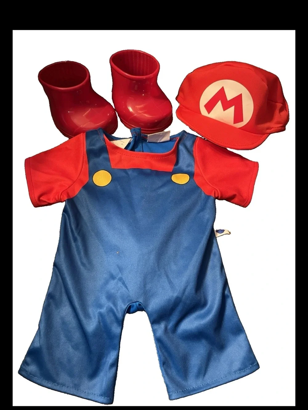 Build A Bear Super Mario Outfit Costume Hat Boots Overalls Nintendo BABW